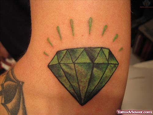 Shining Green Diamond Tattoo