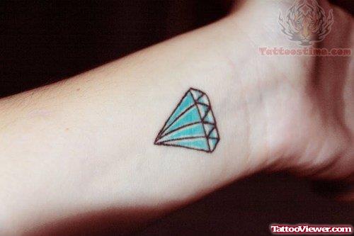 Wrist Blue Diamond Tattoo