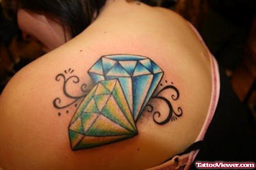 Diamond Tattoos On Back Shoulder