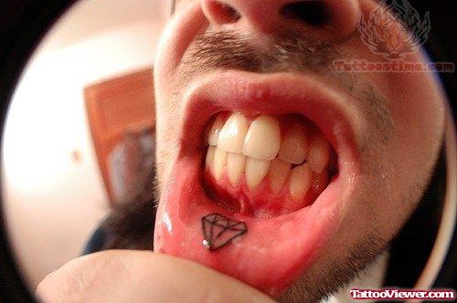 Diamond Tattoo Inside Lip