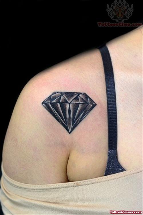 Black Diamond Tattoo On Shoulder