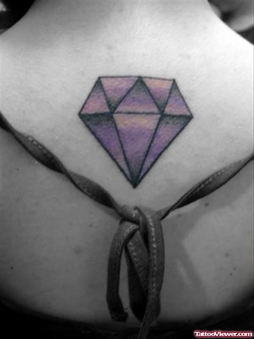 Awesome Diamond Tattoo On Upper Back