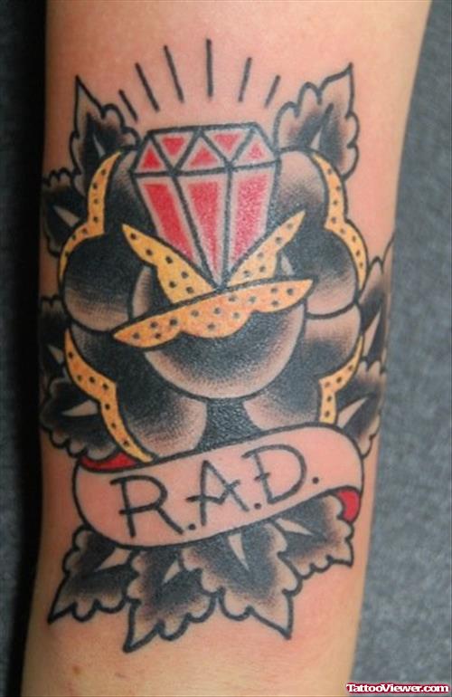 Shining Red Diamond Tattoo