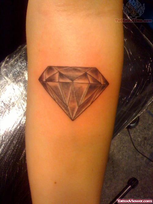 Grey Ink Diamond Tattoo