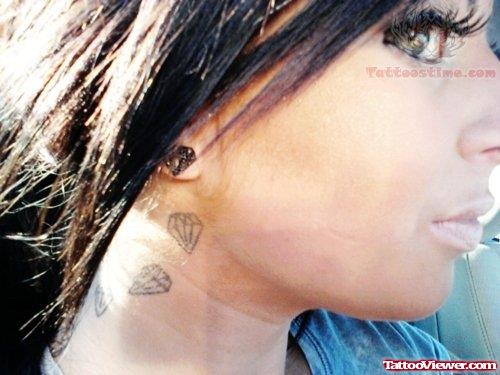 Diamond Tattoos On Girl Neck