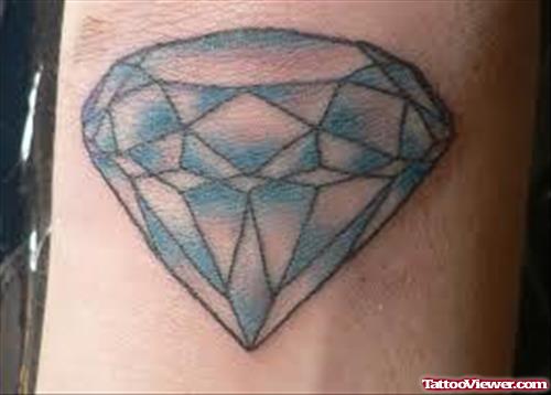Blue Ink Diamond Tattoo