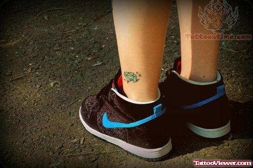 Blue Diamond Tattoo On Ankle