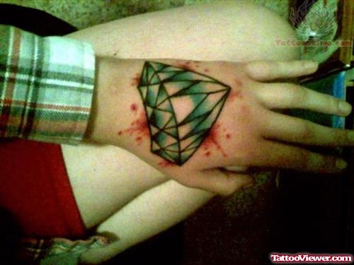 Bleeding Diamond Hand Tattoo