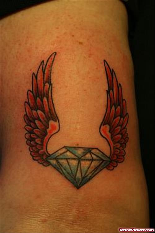 Winged Diamond Tattoo