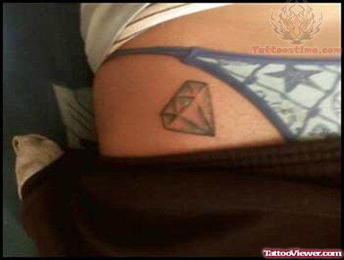 Hip Diamond Tattoo For Girls