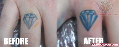 Finger Diamond Tattoo