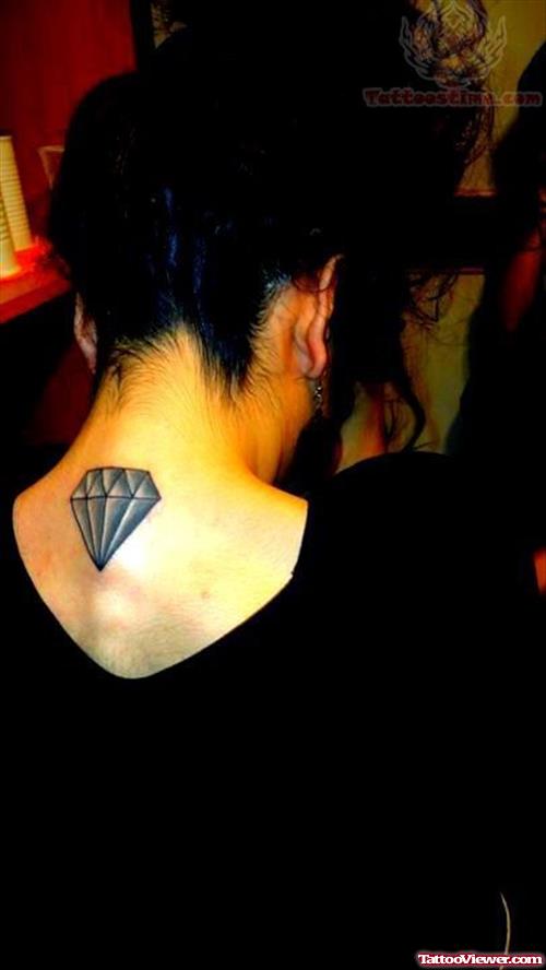 Diamond Tattoo On Upper Back
