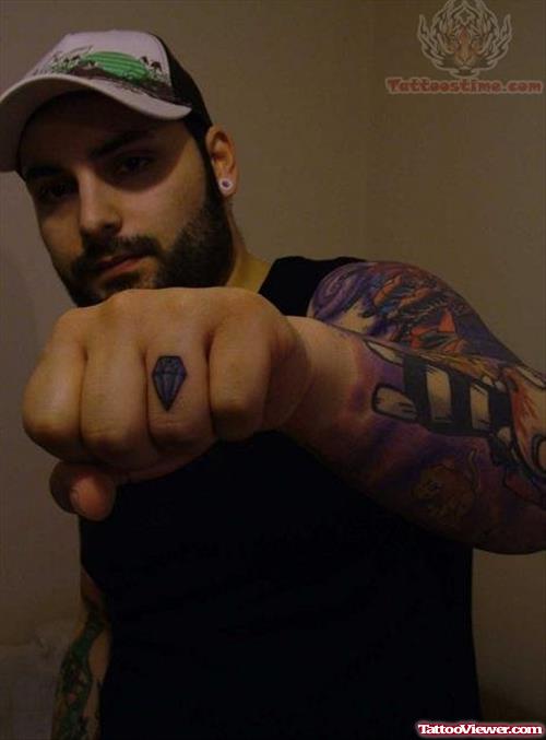 Diamond Tattoo On Boy Finger
