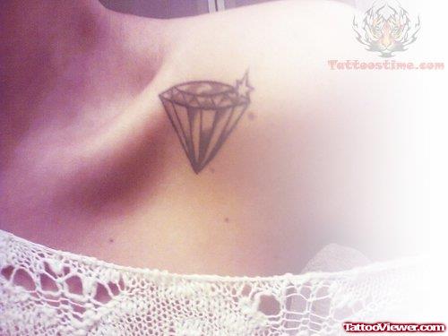 Collar Bone Diamond Tattoo