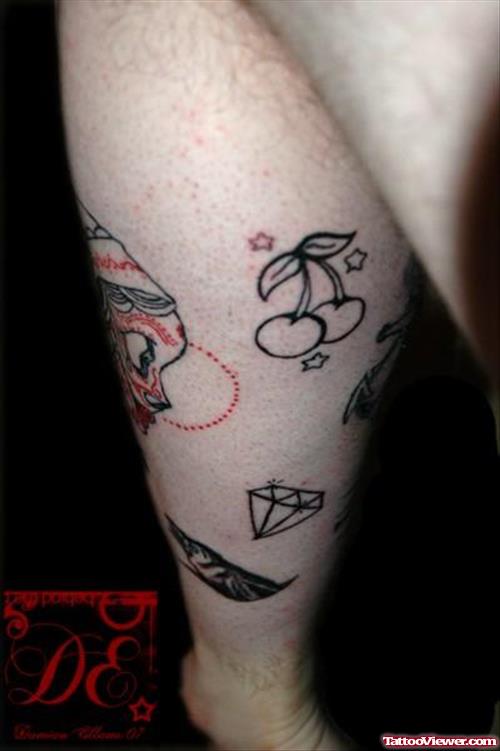 Cherry And Diamond Tattoo