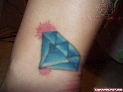 Blue Ink Crystal Diamond Tattoo