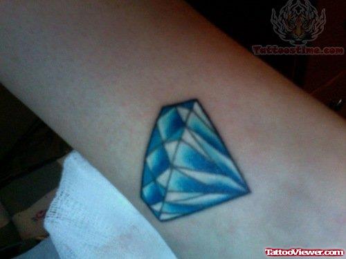 Amazing Blue Crystal Diamond Tattoo