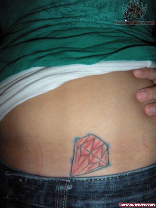 Hip Red Diamond Tattoo