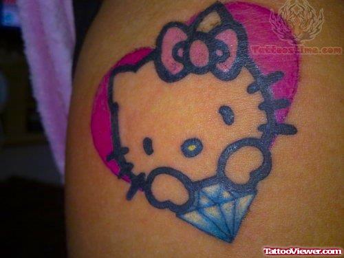Diamond And Kitty Tattoo