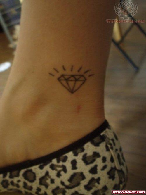 Charming Diamond Tattoo on Ankle