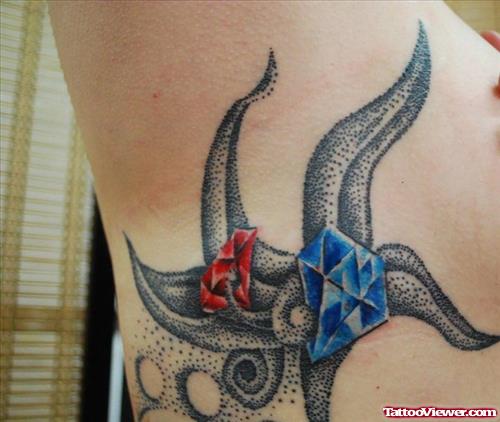 Star Fish Diamond Tattoo