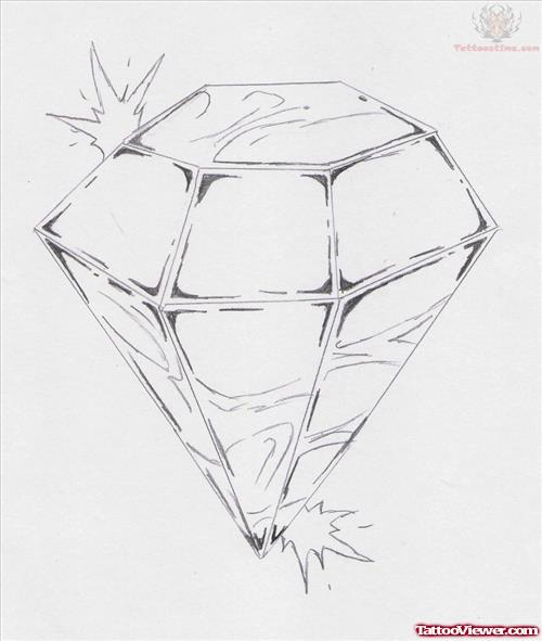 Crystal Diamond Tattoo Design