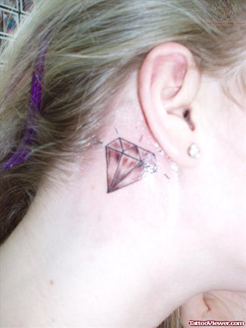 Back Ear Diamond Tattoo