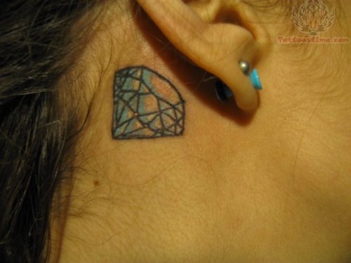 Diamond Tattoo on Ear Back