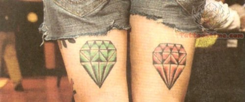 Green And Red Diamond Tattoos