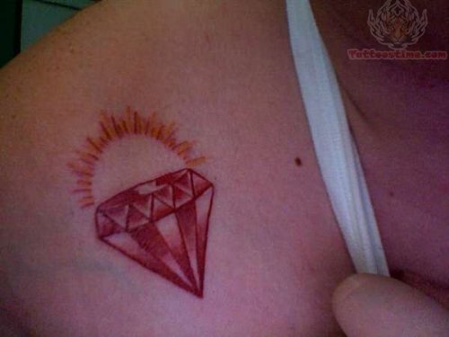 Dark Red Diamond Tattoo