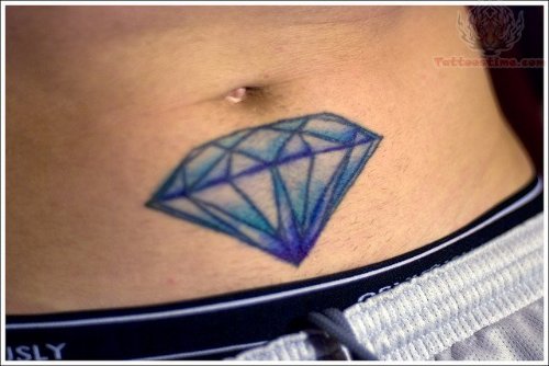 Large Diamond Tattoo On Stomach
