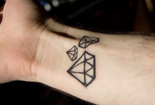 Right Wrist Diamond Tattoo For Men