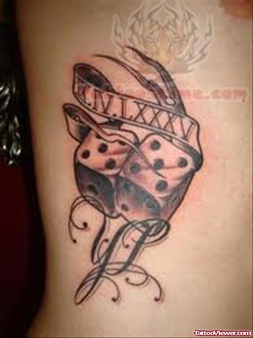 Dice And Banner Tattoo