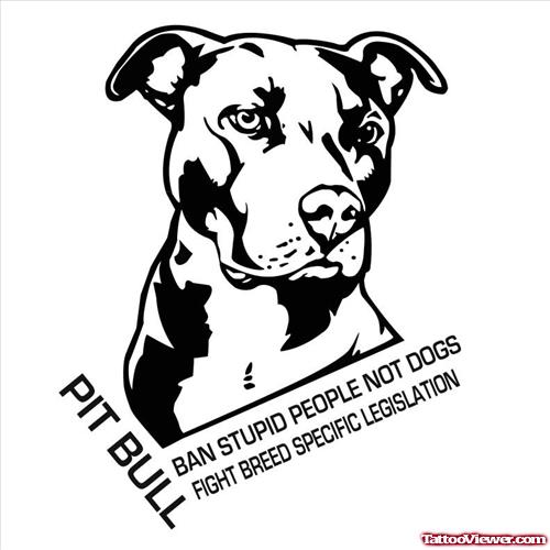 Pit Bull Dog Tattoo Sample