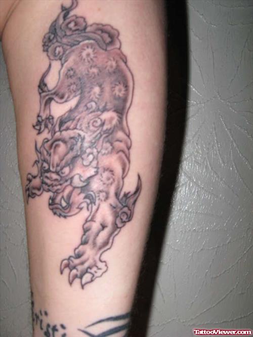 Fu Dog Tattoo On Arm