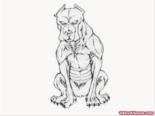 Tattoo Design Of Big  Dog