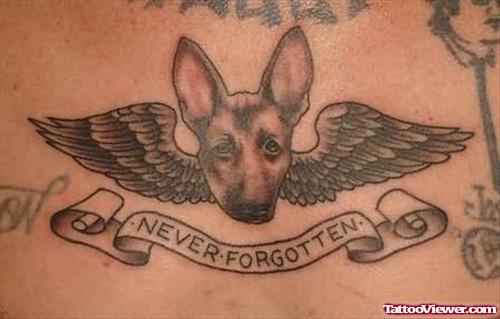 Dog With Wings Tattoo