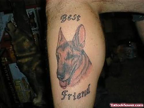 Dog Tattoo Design On Leg