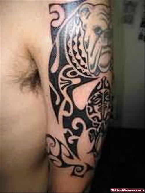 Tribal Dog Tattoo Designs On Arm