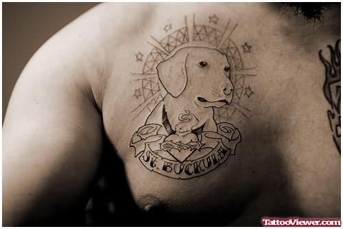 Dog Tattoo Design On Chest