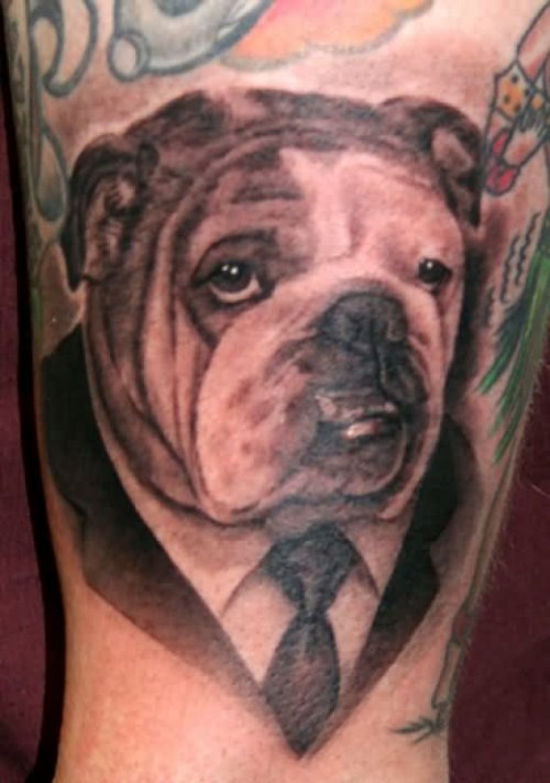 Tattoo of Dog Wearing Tie