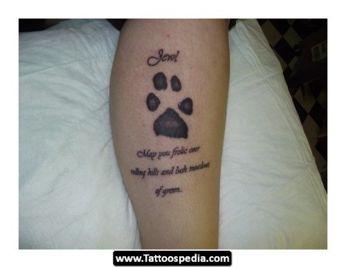 Awesome Dog Paw Print Tattoo On Leg