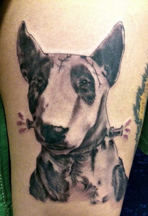 Robert Adams Franken Dog Tattoo