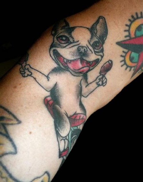 Naughty Dog Tattoo On Sleeve