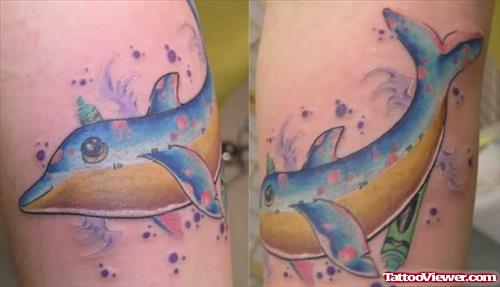 Swiming Dolphin Tattoo