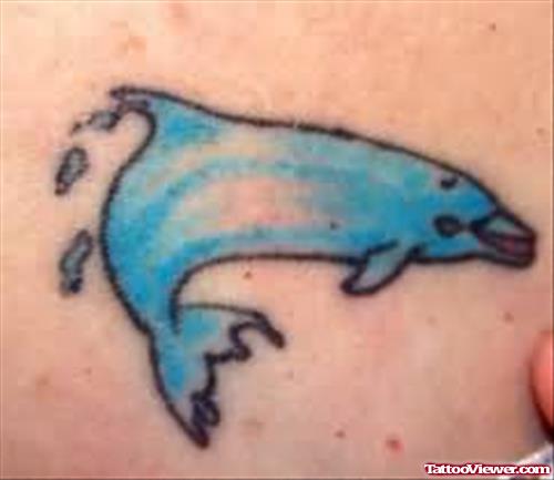 Attractive Jumping Dolphin Tattoo