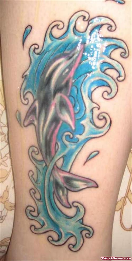 Dolphin Leg Tattoo