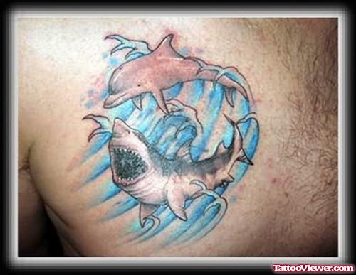 Dolphin Crawling Tattoo