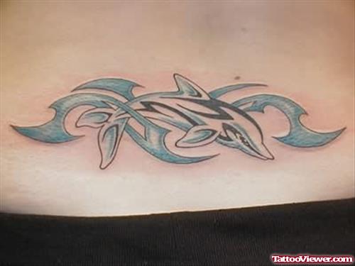Dolphin Tattoo On Lower Back For Girls