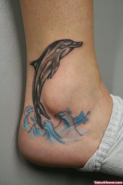 Dolphin Tattoo On Ankle